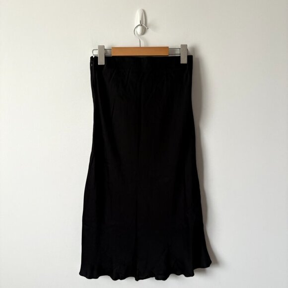 Aritzia Wilfred Only Slip Satin Midi Skirt in Black Size 4 - Picture 4 of 6